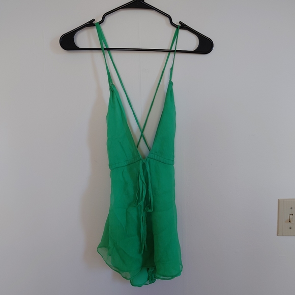 Vintage Y2K J Crew 100% Silk Tank Top Bright Green Colorful Camisole Size Small - Picture 7 of 14